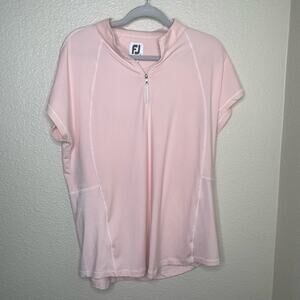 FootJoy Womens Short Sleeve Jersey 1/4 Zip Shirt Size XL